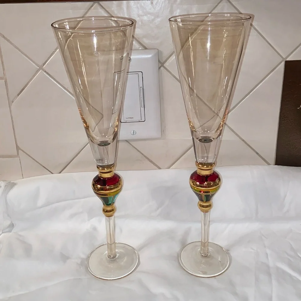 Set of 2 Z Gallerie Champagne Glass Majestic